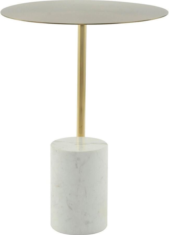 Kayoom Bijzettafel Rocio opvallend design stabiele marmeren sokkel opvallend frame stabiele marmeren voet gemarmerde glazen plaat (1 stuk) - Foto 2