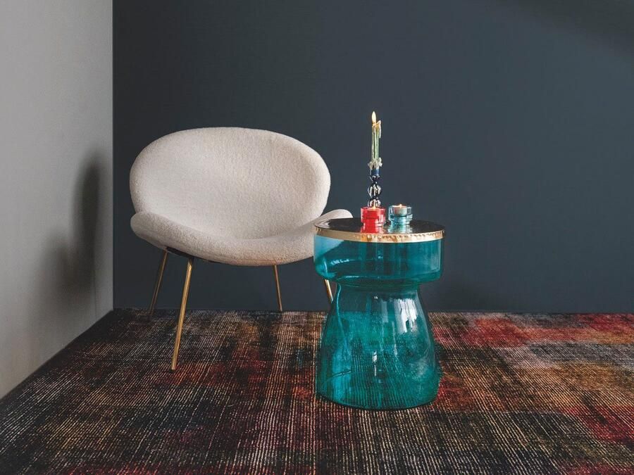 Kayoom Bijzettafel Roman 125 mondgeblazen glazen lichaam mondgeblazen glazen lichaam retro-design goudkleurige metalen tafelblad (1 stuk) - Foto 6