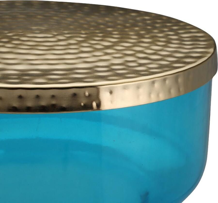 Kayoom Bijzettafel Roman 125 mondgeblazen glazen lichaam mondgeblazen glazen lichaam retro-design goudkleurige metalen tafelblad (1 stuk) - Foto 2