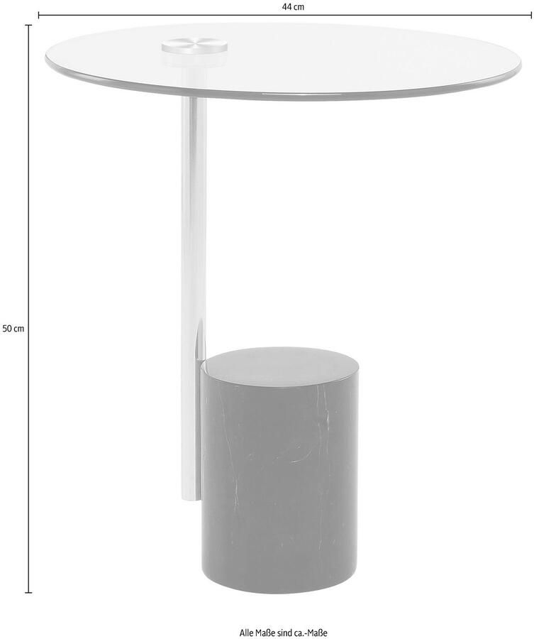 Kayoom Bijzettafel Rosario 525 bijzettafel in glamoureuze stijl ronde glazen tafelblad (1 stuk)