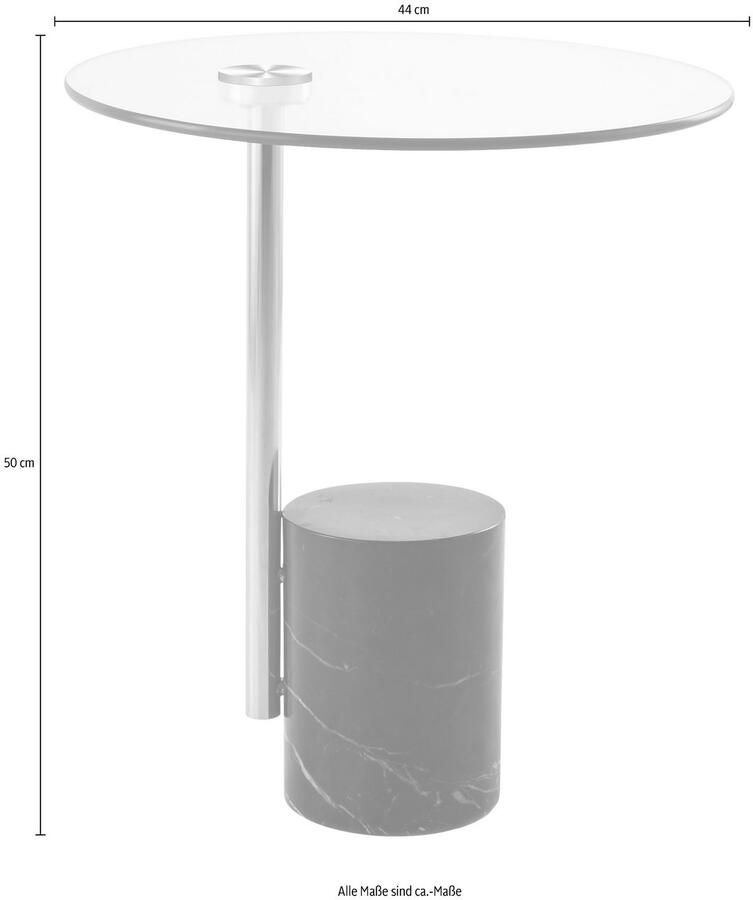 Kayoom Bijzettafel Rosario 525 bijzettafel in glamoureuze stijl ronde glazen tafelblad (1 stuk)