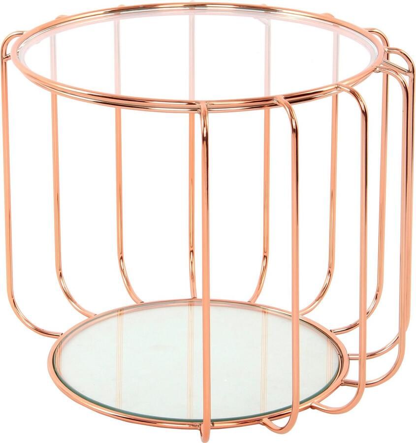 Kayoom Bijzettafel Shirley 110 glamour bijzettafel ronde open vorm Blikvanger met ultramodern frame rond met twee plateaus (1 stuk) - Foto 5