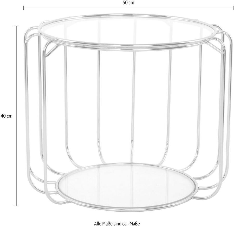 Kayoom Bijzettafel Shirley 110 glamour bijzettafel ronde open vorm Blikvanger met ultramodern frame rond met twee plateaus (1 stuk) - Foto 2