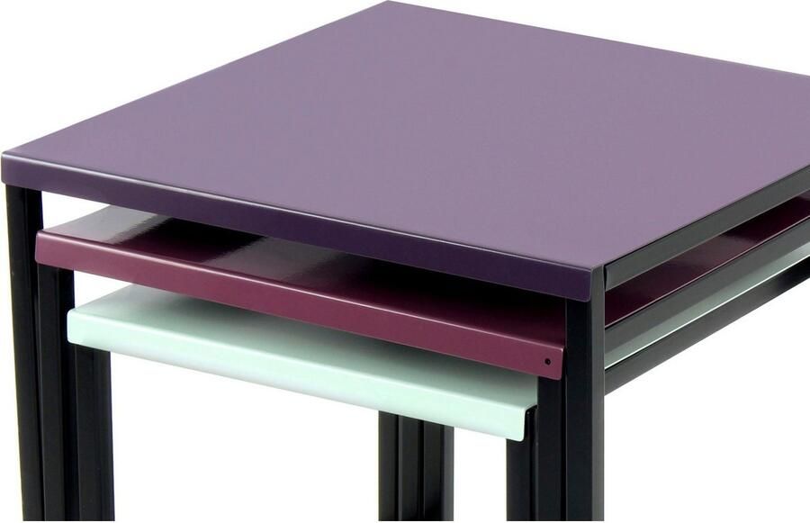 Kayoom Bijzettafel South 110 3-delige set tafelset in modern ontwerp Ruimtebesparende bijzettafels in bonte kleuren onderhoudsvriendelijk (set 3 stuks) - Foto 6