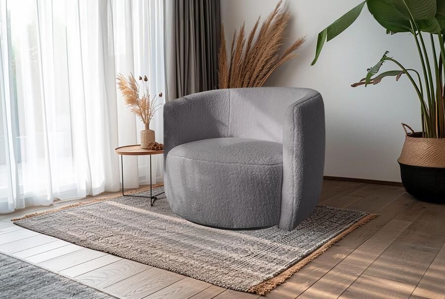Kayoom Draaibare fauteuil Stoel Aveiro 125 BESTSELLER! teddystoel bohem scandy knuffelzacht teddy-stof comfortabel gepolsterd minimalistisch (1 stuk) - Foto 6