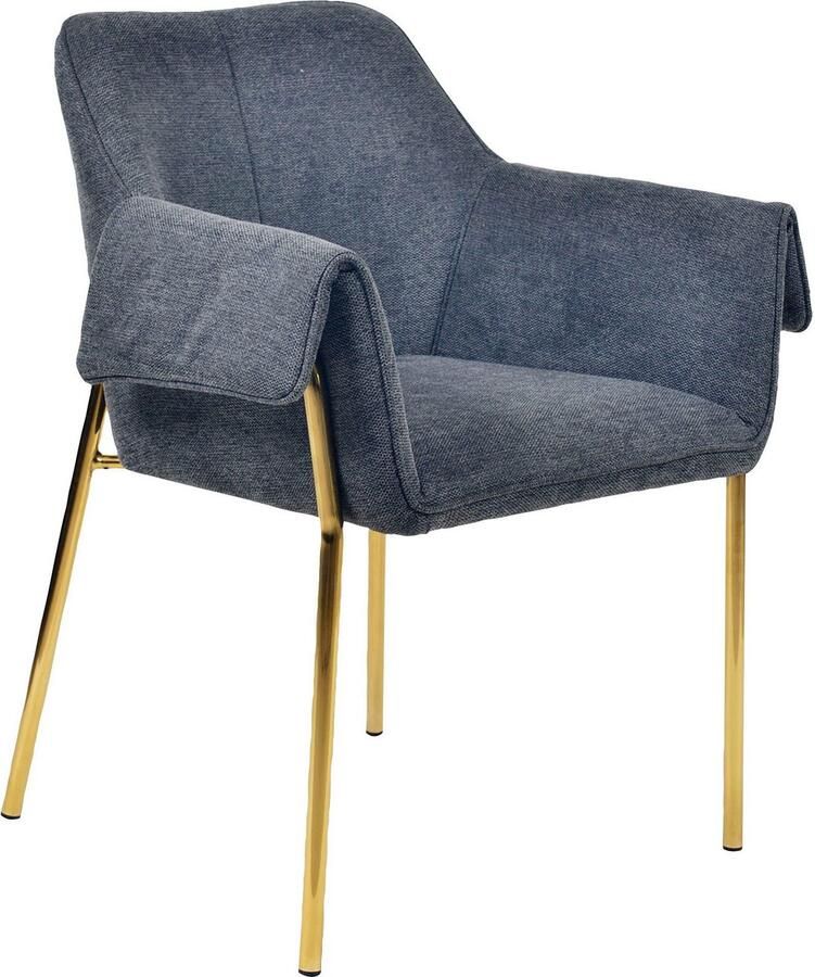 Kayoom Eetkamerstoel Stoel Kelsey gepolsterde rugleuning en zitting comfortabel gedekte kussenkleuren praktische armleuningen (1 stuk) - Foto 4