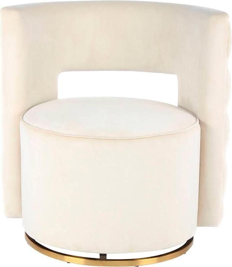 Kayoom Fauteuil Draaistoel Beverly 125 draaibaar frame van staal fluweelachtige oppervlakte (1 stuk) - Foto 2