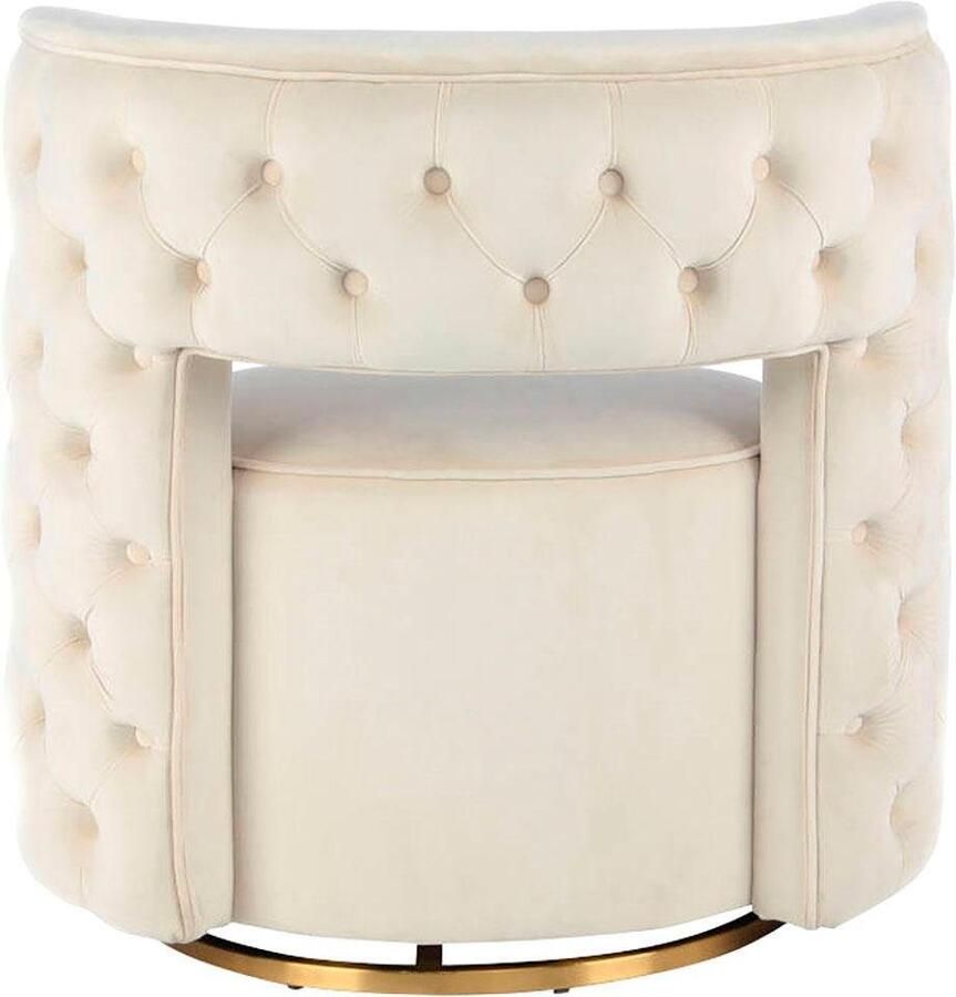 Kayoom Fauteuil Draaistoel Beverly 125 draaibaar frame van staal fluweelachtige oppervlakte (1 stuk)