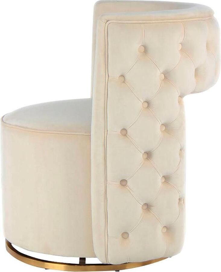 Kayoom Fauteuil Draaistoel Beverly 125 draaibaar frame van staal fluweelachtige oppervlakte (1 stuk) - Foto 3