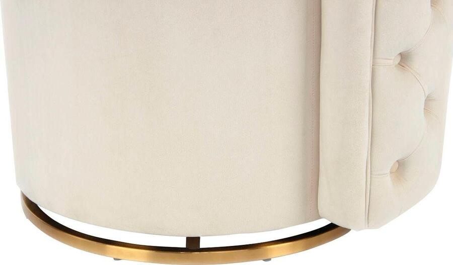 Kayoom Fauteuil Draaistoel Beverly 125 draaibaar frame van staal fluweelachtige oppervlakte (1 stuk) - Foto 7