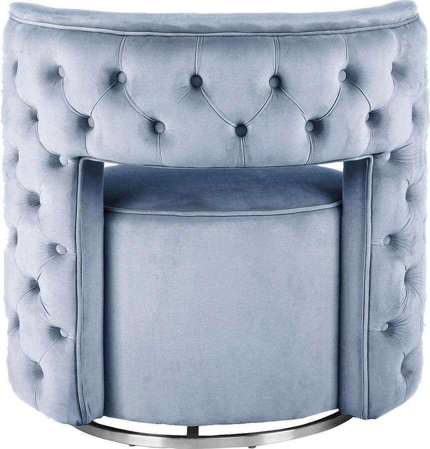 Kayoom Fauteuil Draaistoel Beverly 125 draaibaar frame van staal fluweelachtige oppervlakte (1 stuk) - Foto 2