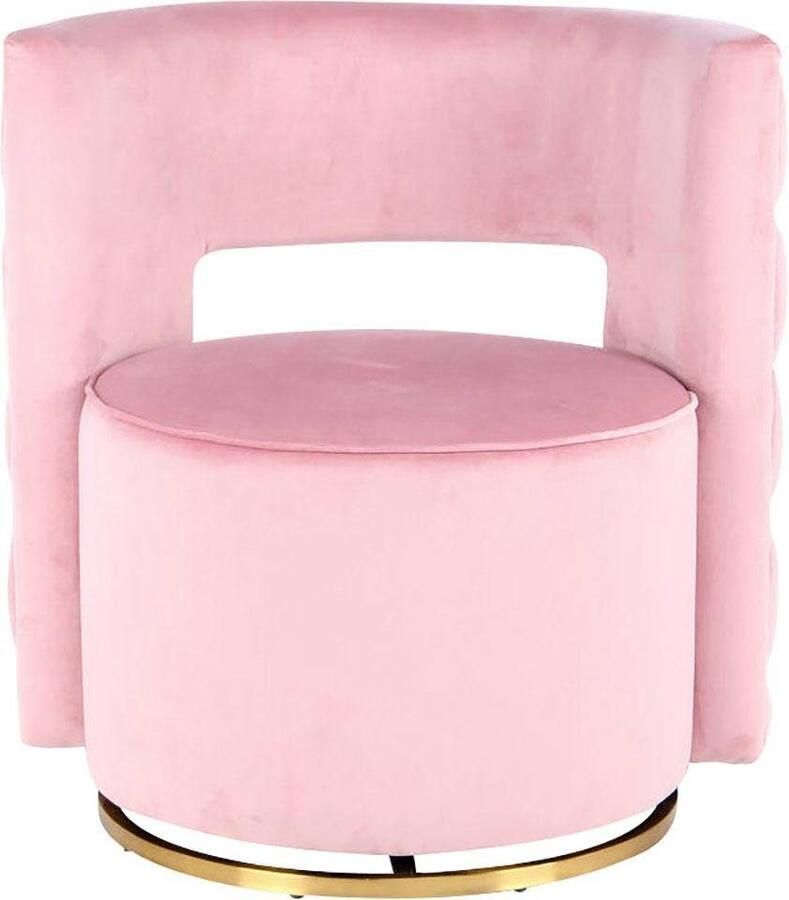 Kayoom Fauteuil Draaistoel Beverly 125 draaibaar frame van staal fluweelachtige oppervlakte (1 stuk) - Foto 2