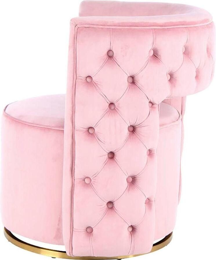 Kayoom Fauteuil Draaistoel Beverly 125 draaibaar frame van staal fluweelachtige oppervlakte (1 stuk) - Foto 3