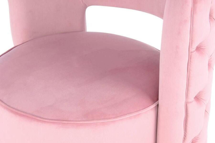 Kayoom Fauteuil Draaistoel Beverly 125 draaibaar frame van staal fluweelachtige oppervlakte (1 stuk) - Foto 6