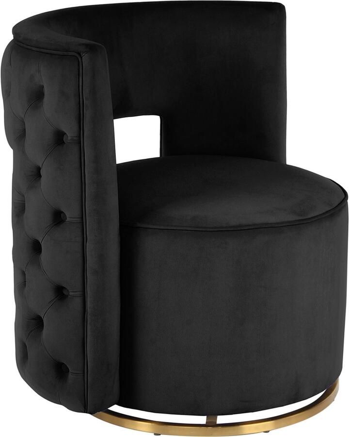 Kayoom Fauteuil Draaistoel Beverly 125 draaibaar frame van staal fluweelachtige oppervlakte (1 stuk) - Foto 4