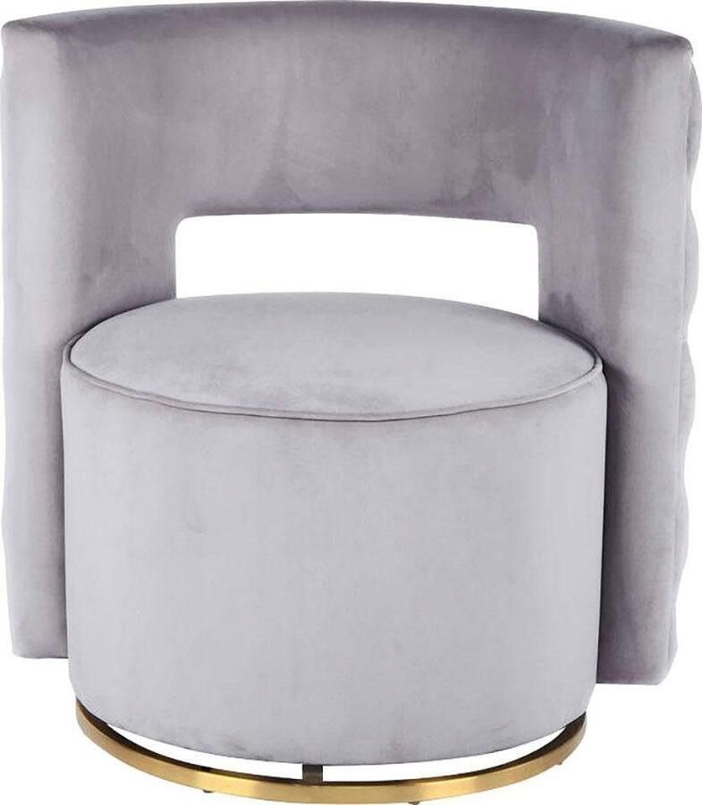 Kayoom Fauteuil Draaistoel Beverly 125 draaibaar frame van staal fluweelachtige oppervlakte (1 stuk) - Foto 2