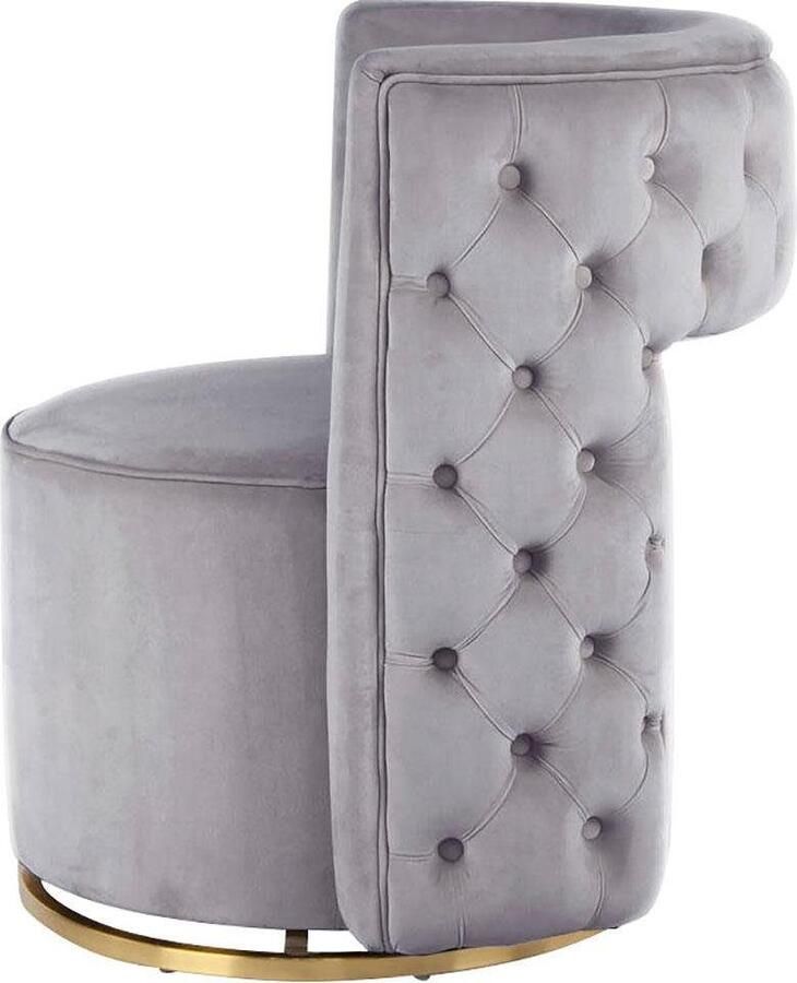 Kayoom Fauteuil Draaistoel Beverly 125 draaibaar frame van staal fluweelachtige oppervlakte (1 stuk) - Foto 3