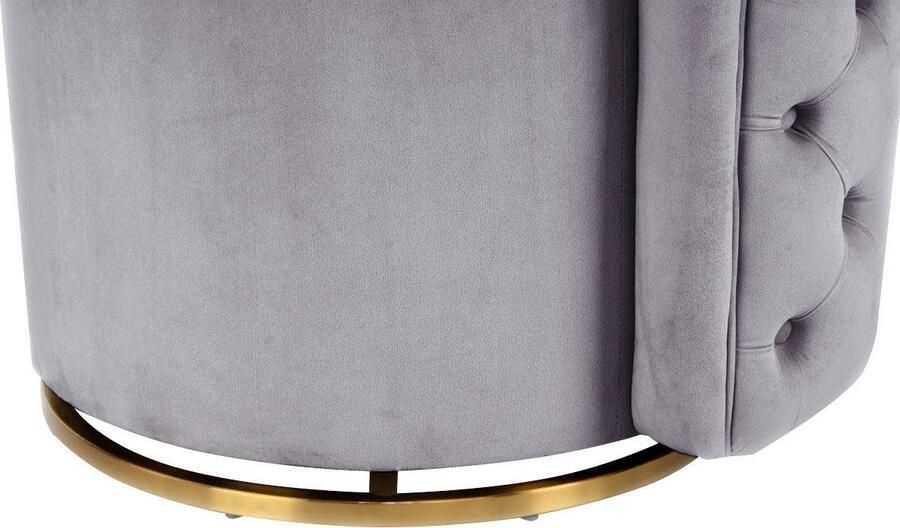 Kayoom Fauteuil Draaistoel Beverly 125 draaibaar frame van staal fluweelachtige oppervlakte (1 stuk) - Foto 7