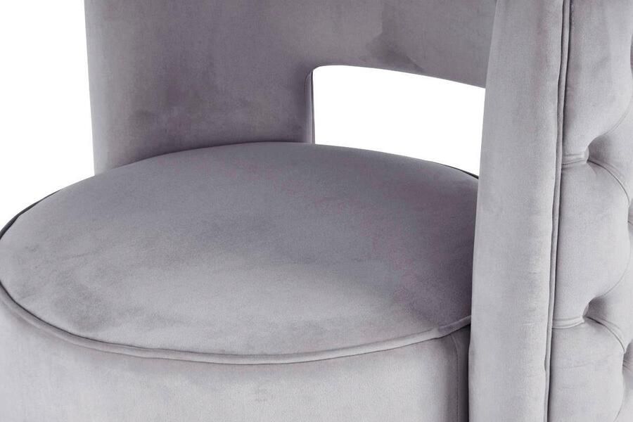 Kayoom Fauteuil Draaistoel Beverly 125 draaibaar frame van staal fluweelachtige oppervlakte (1 stuk) - Foto 6