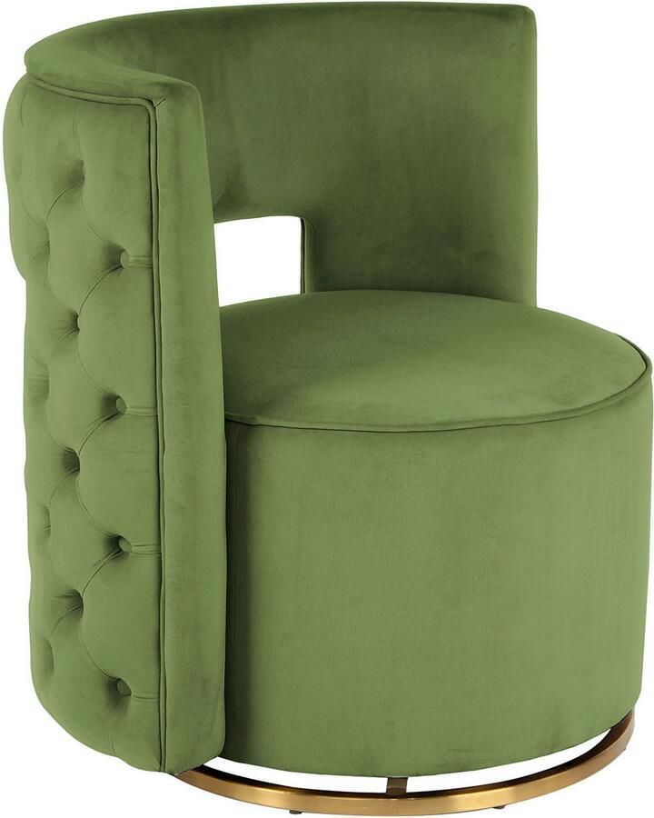 Kayoom Fauteuil Draaistoel Beverly 125 draaibaar frame van staal fluweelachtige oppervlakte (1 stuk) - Foto 4