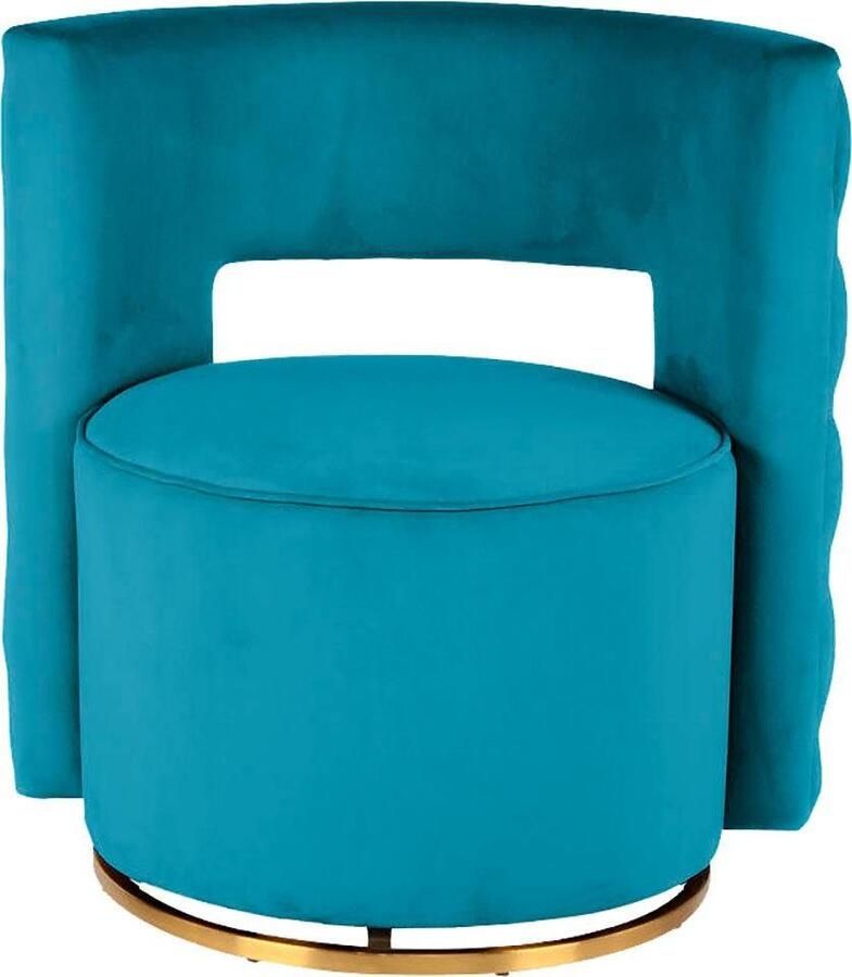 Kayoom Fauteuil Draaistoel Beverly 125 draaibaar frame van staal fluweelachtige oppervlakte (1 stuk) - Foto 2