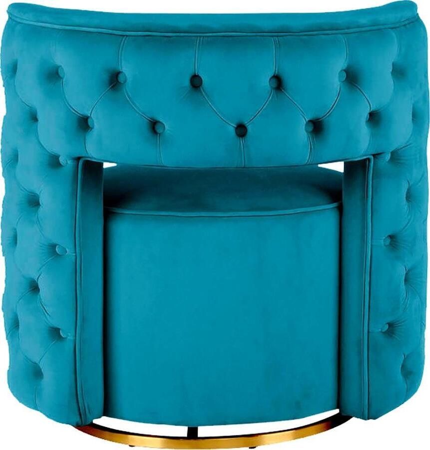 Kayoom Fauteuil Draaistoel Beverly 125 draaibaar frame van staal fluweelachtige oppervlakte (1 stuk)