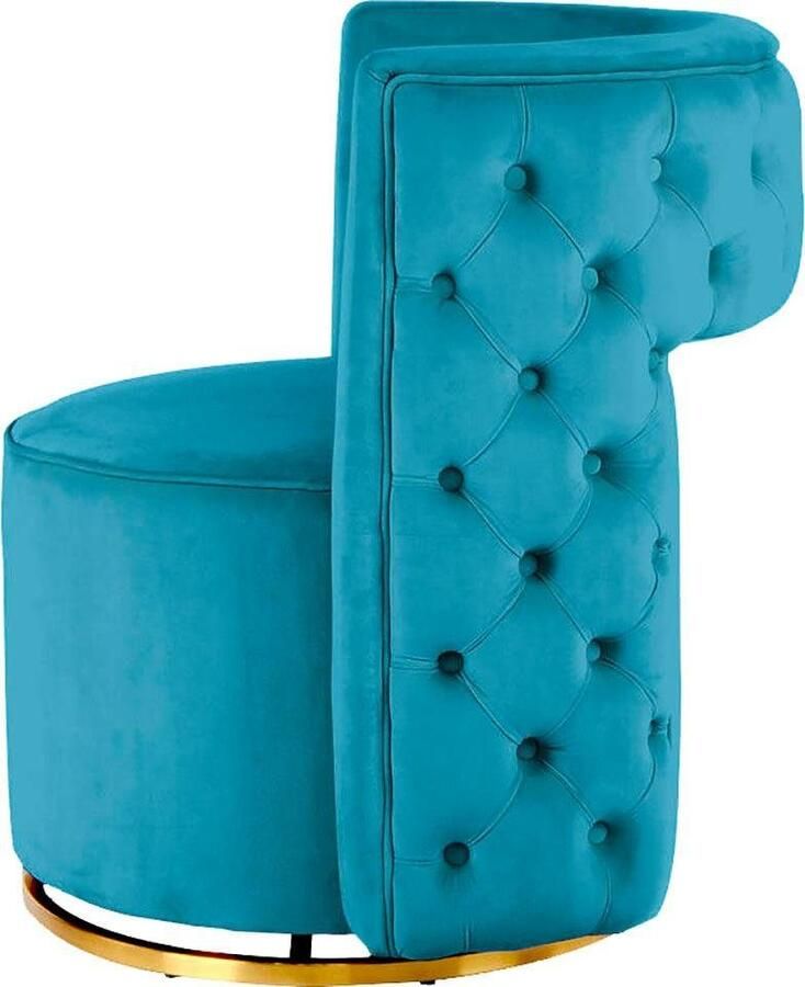 Kayoom Fauteuil Draaistoel Beverly 125 draaibaar frame van staal fluweelachtige oppervlakte (1 stuk) - Foto 3