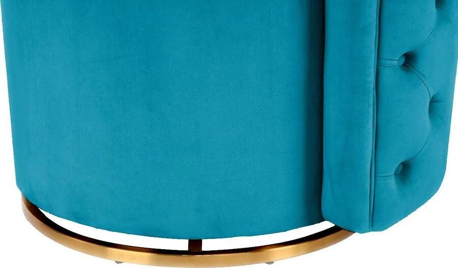 Kayoom Fauteuil Draaistoel Beverly 125 draaibaar frame van staal fluweelachtige oppervlakte (1 stuk) - Foto 7