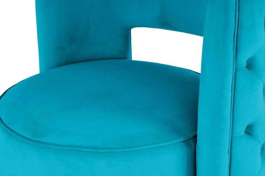 Kayoom Fauteuil Draaistoel Beverly 125 draaibaar frame van staal fluweelachtige oppervlakte (1 stuk) - Foto 6