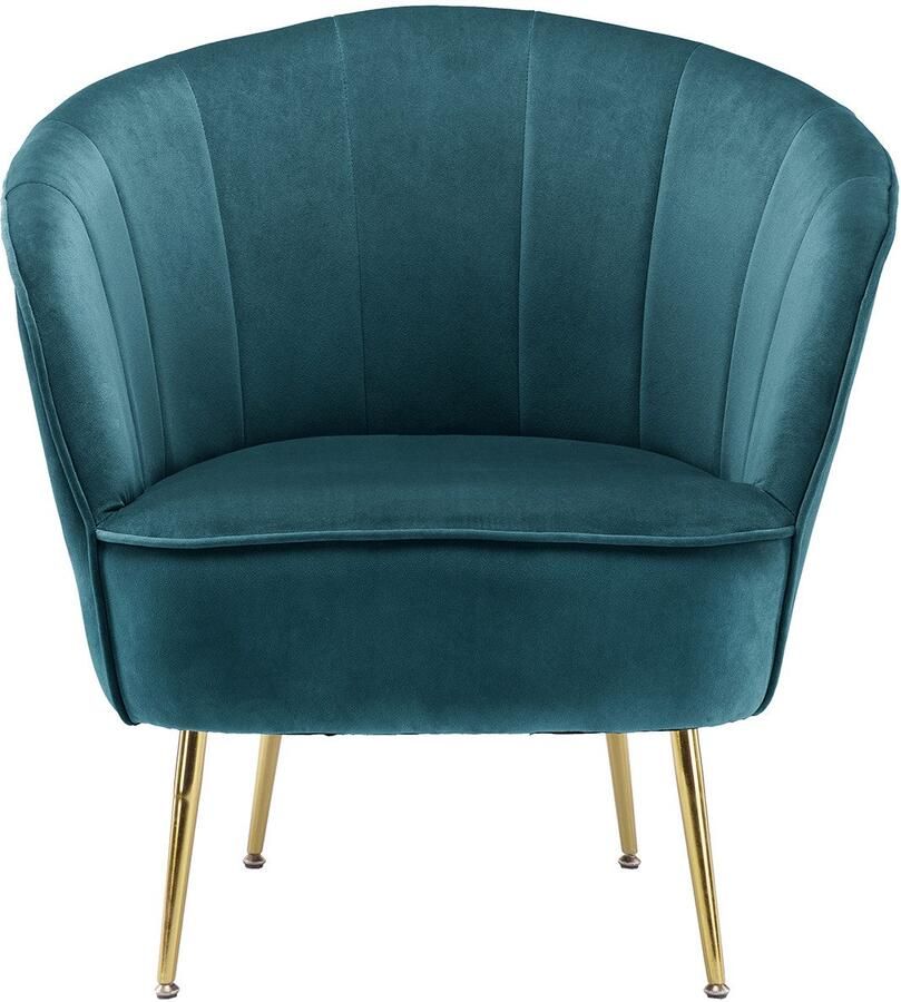 Kayoom Fauteuil Loulan 125 comfortabele cocktailstoel luxe fluwelen bekleding Cocktailstoel rugleuning met decoratieve naad metalen poten in goudkleur (1 stuk) - Foto 3