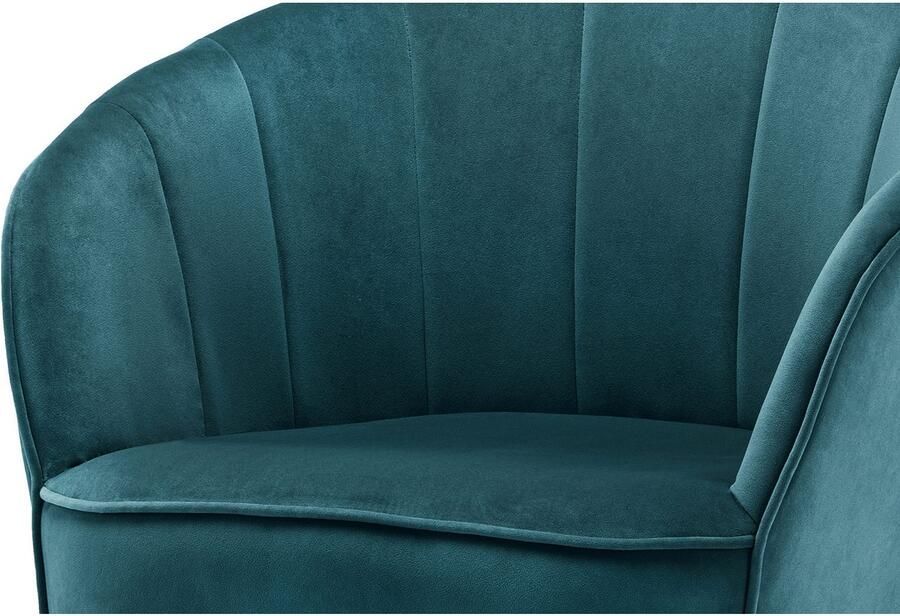 Kayoom Fauteuil Loulan 125 comfortabele cocktailstoel luxe fluwelen bekleding Cocktailstoel rugleuning met decoratieve naad metalen poten in goudkleur (1 stuk) - Foto 6
