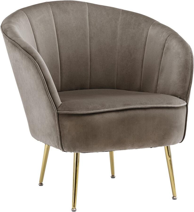 Kayoom Fauteuil Loulan 125 comfortabele cocktailstoel luxe fluwelen bekleding Cocktailstoel rugleuning met decoratieve naad metalen poten in goudkleur (1 stuk) - Foto 2