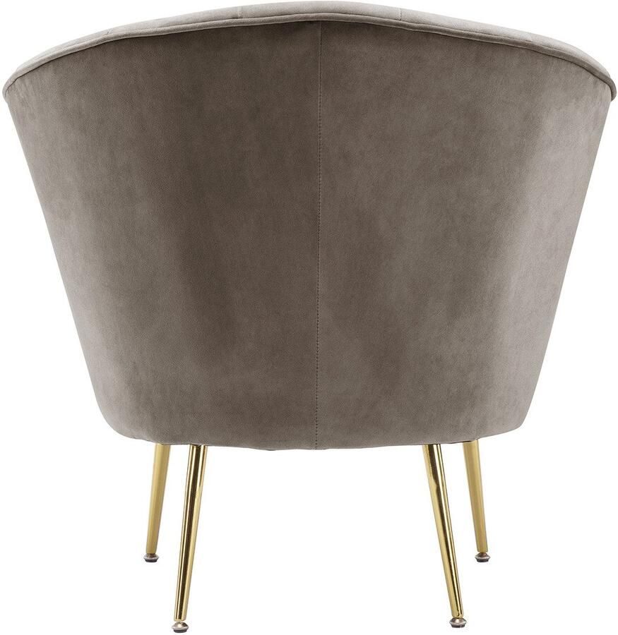 Kayoom Fauteuil Loulan 125 comfortabele cocktailstoel luxe fluwelen bekleding Cocktailstoel rugleuning met decoratieve naad metalen poten in goudkleur (1 stuk)