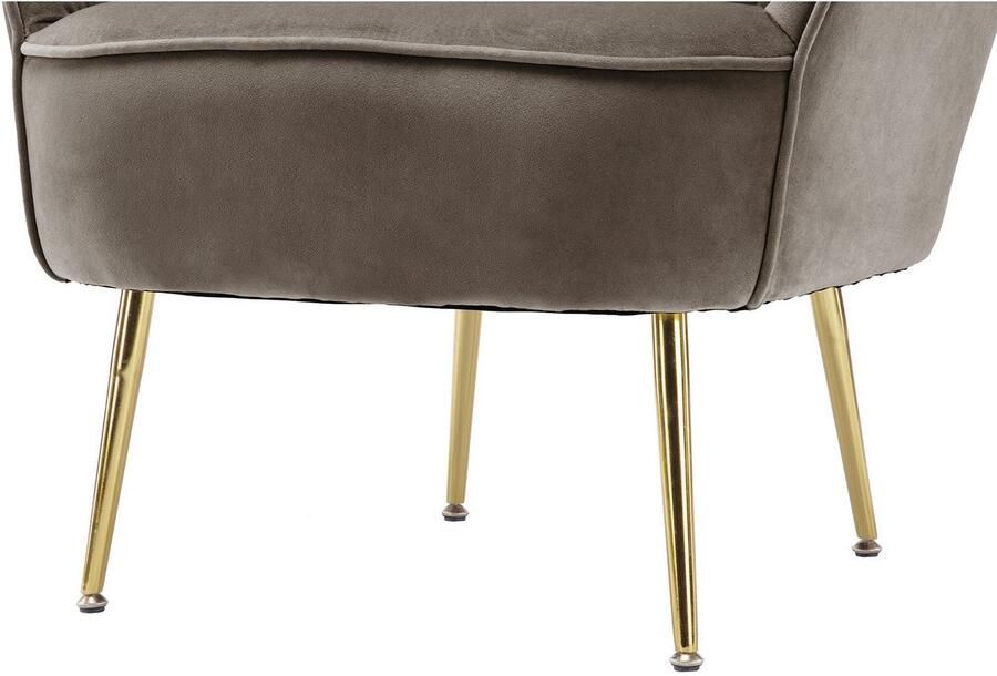 Kayoom Fauteuil Loulan 125 comfortabele cocktailstoel luxe fluwelen bekleding Cocktailstoel rugleuning met decoratieve naad metalen poten in goudkleur (1 stuk) - Foto 7