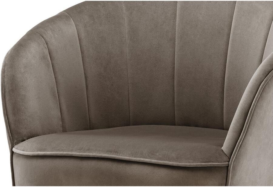 Kayoom Fauteuil Loulan 125 comfortabele cocktailstoel luxe fluwelen bekleding Cocktailstoel rugleuning met decoratieve naad metalen poten in goudkleur (1 stuk) - Foto 6