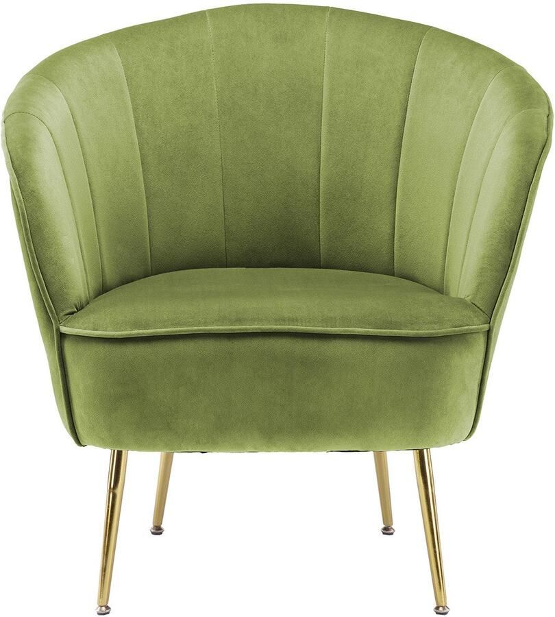 Kayoom Fauteuil Loulan 125 comfortabele cocktailstoel luxe fluwelen bekleding Cocktailstoel rugleuning met decoratieve naad metalen poten in goudkleur (1 stuk) - Foto 3