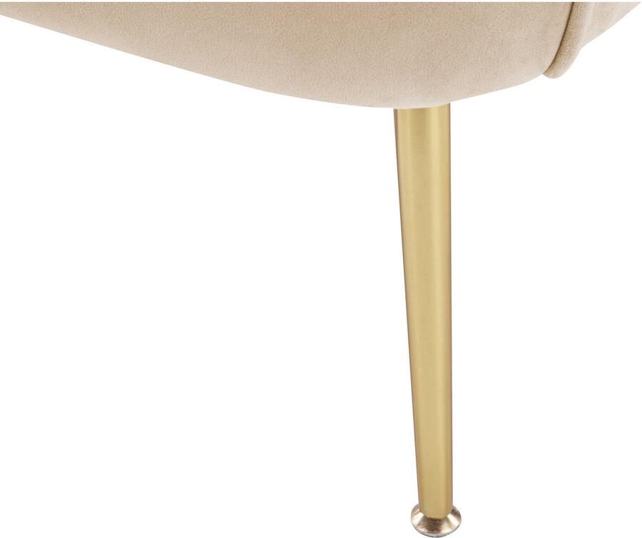 Kayoom Fauteuil Loulan 125 comfortabele cocktailstoel luxe fluwelen bekleding Cocktailstoel rugleuning met decoratieve naad metalen poten in goudkleur (1 stuk) - Foto 5