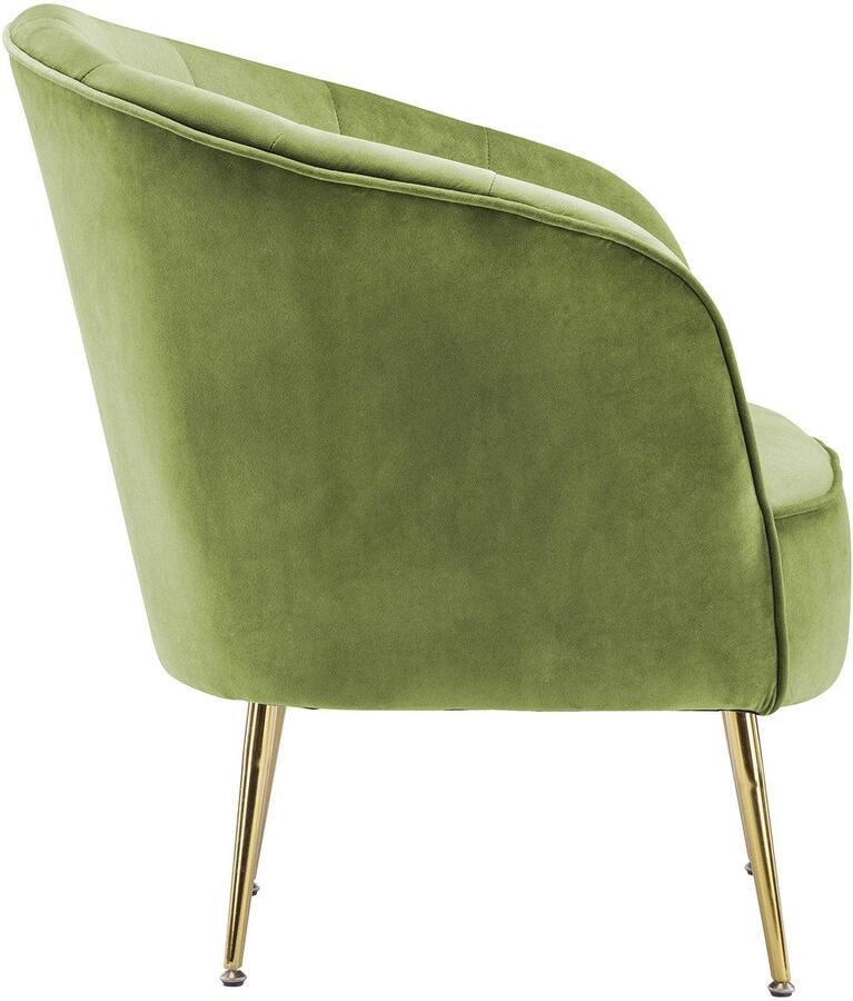 Kayoom Fauteuil Loulan 125 comfortabele cocktailstoel luxe fluwelen bekleding Cocktailstoel rugleuning met decoratieve naad metalen poten in goudkleur (1 stuk) - Foto 4