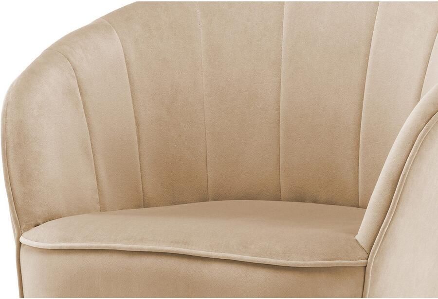 Kayoom Fauteuil Loulan 125 comfortabele cocktailstoel luxe fluwelen bekleding Cocktailstoel rugleuning met decoratieve naad metalen poten in goudkleur (1 stuk) - Foto 6