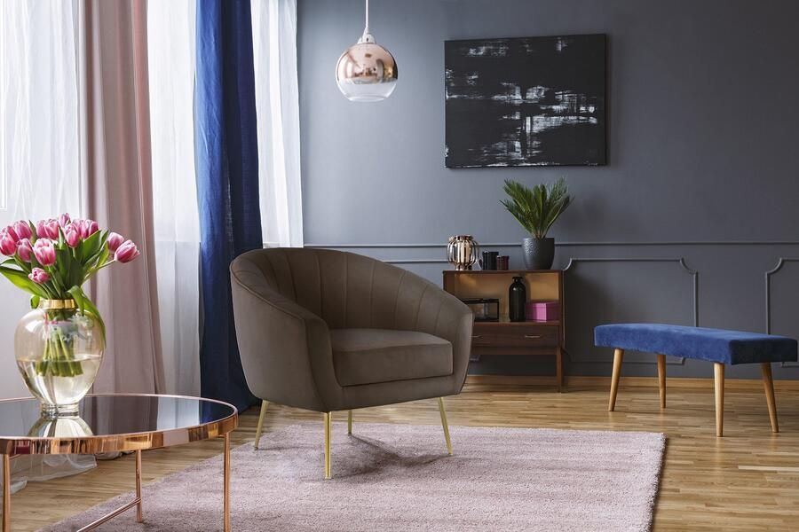 Kayoom Fauteuil Sofa Doreen 125 comfortabele fauteuil eentonig ontwerp modern ruimtebesparend onderhoudsvriendelijk fluwelen bekleding van stof (1 stuk) - Foto 7