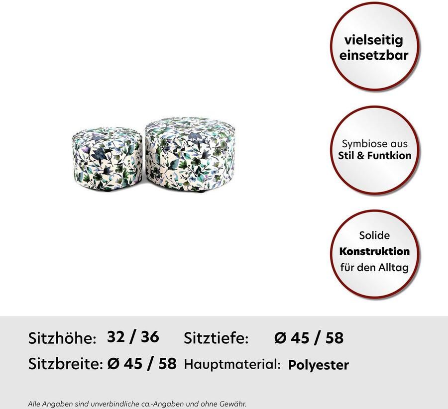 Kayoom Hocker Indira 2-delige set hocker-set in mooie stijl Scandinavisch ontwerp (set 2 stuks)