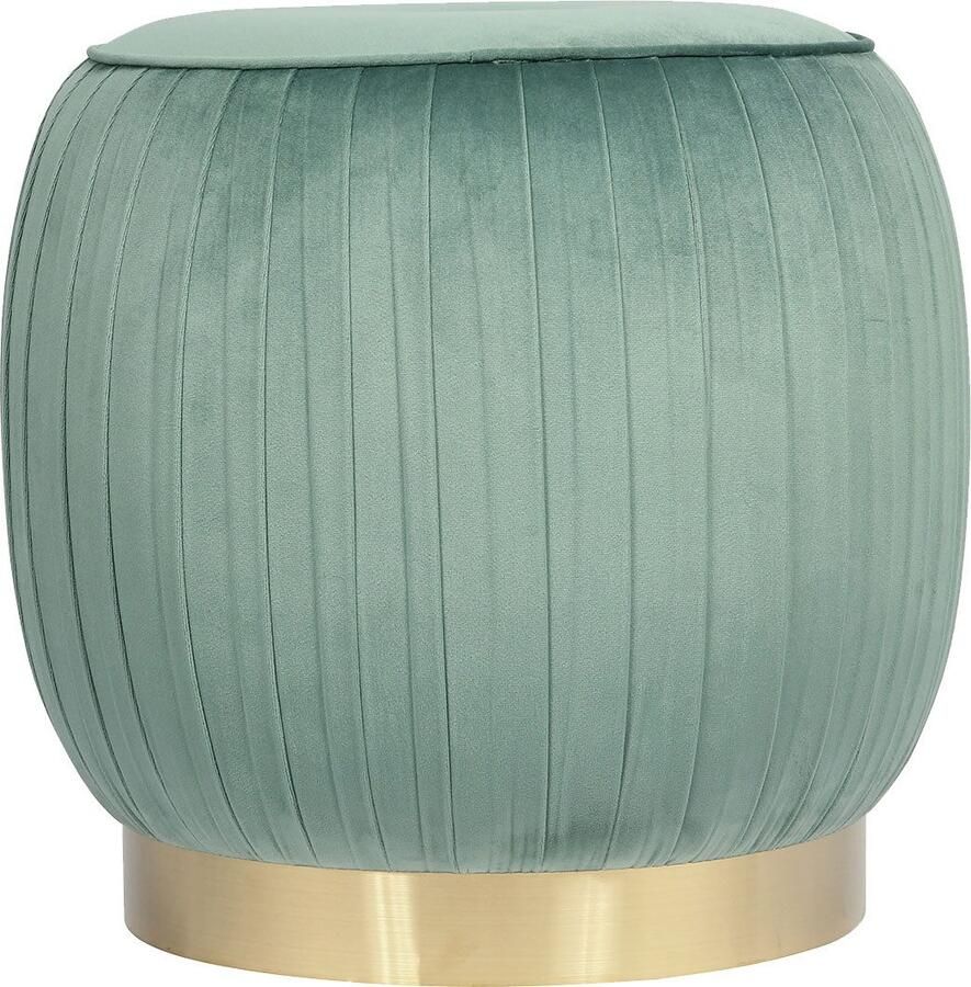 Kayoom Hocker Kruk Lyla 125 elegante uitstraling door goudkleurige sokkel fluwelen bekleding fluweelzacht gestikte siernaad roestvrijstalen voet hoogwaardige fluwelen bekleding (1 stuk) - Foto 2