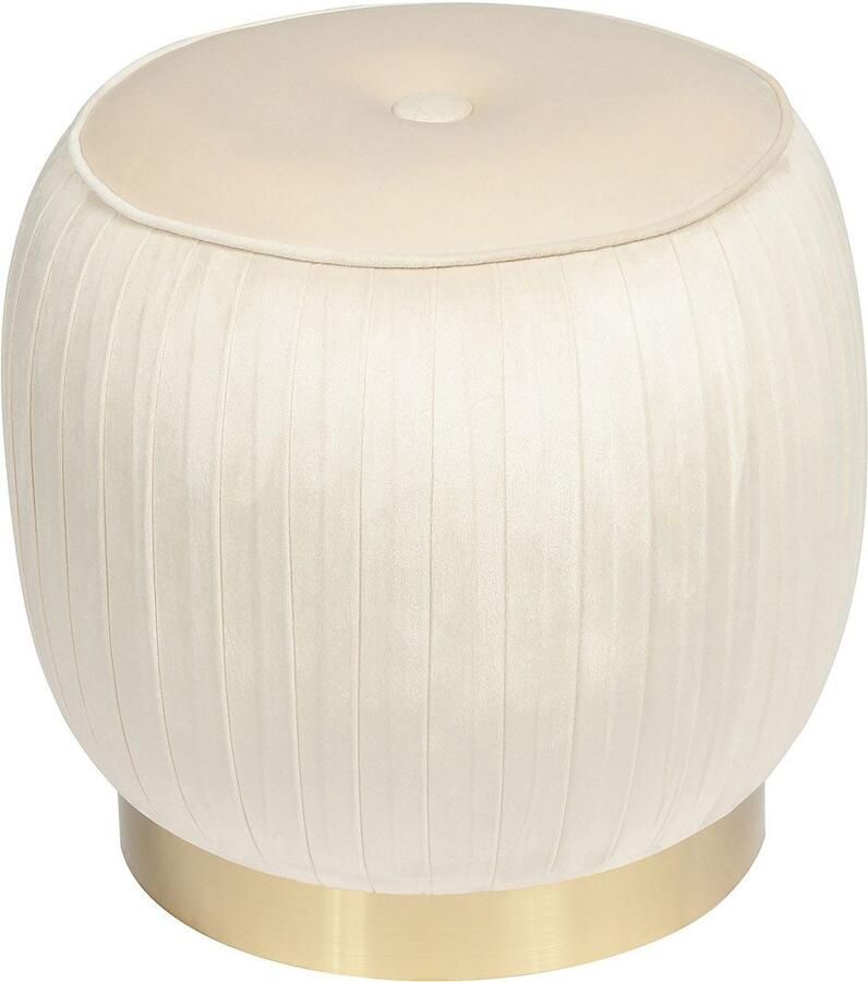 Kayoom Hocker Kruk Lyla 125 elegante uitstraling door goudkleurige sokkel fluwelen bekleding fluweelzacht gestikte siernaad roestvrijstalen voet hoogwaardige fluwelen bekleding (1 stuk) - Foto 3