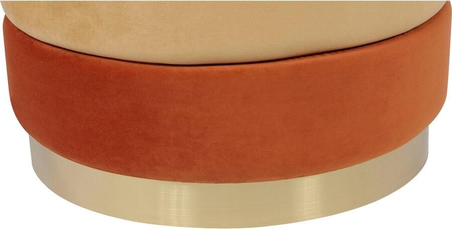 Kayoom Hocker Kruk Matilda 325 elegante uitstraling door goudkleurige sokkel Fluwelen bekleding gekleurde gelaagde padding goudkleurige basis (1 stuk) - Foto 6