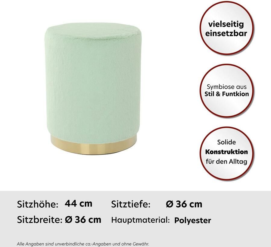 Kayoom Hocker Kruk Nona 125 kussen- en zitkruk stijlvol en fluffy comfortabel veelzijdig te gebruiken superzacht gevoel (1 stuk) - Foto 6