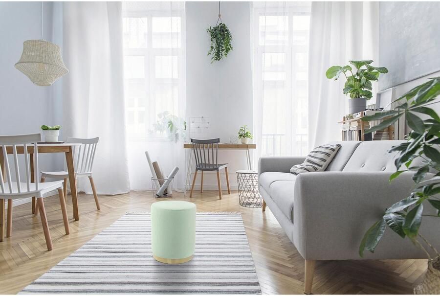 Kayoom Hocker Kruk Nona 125 kussen- en zitkruk stijlvol en fluffy comfortabel veelzijdig te gebruiken superzacht gevoel (1 stuk) - Foto 4