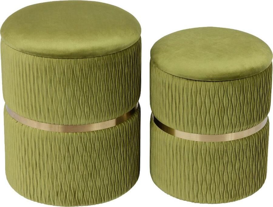 Kayoom Hocker Kruk Zora 425 2-delige set praktische en verborgen opbergruimte (set 2 stuks) - Foto 3