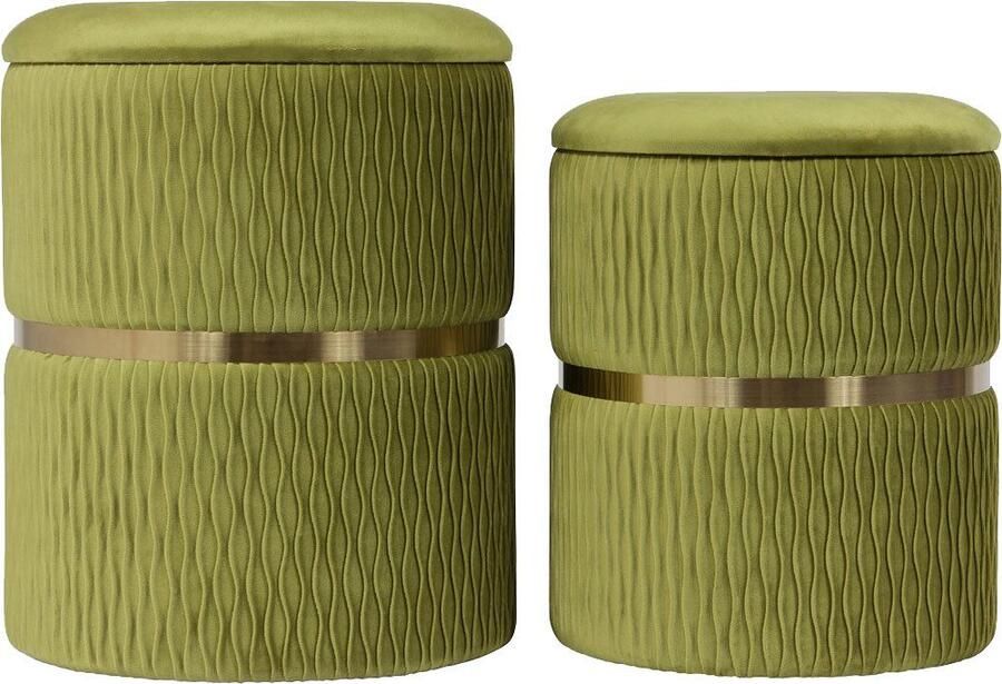 Kayoom Hocker Kruk Zora 425 2-delige set praktische en verborgen opbergruimte (set 2 stuks) - Foto 5