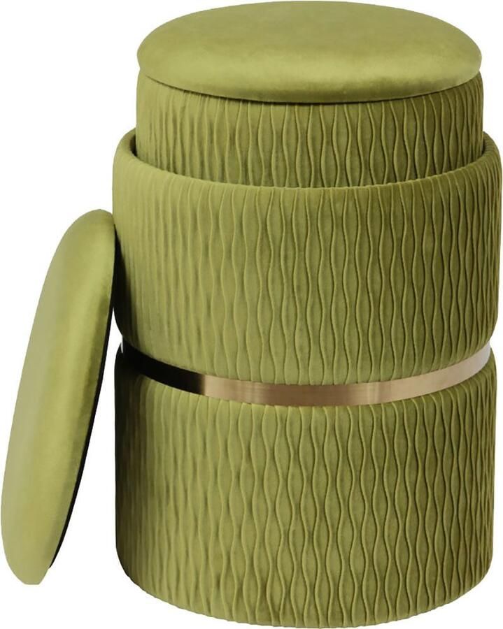 Kayoom Hocker Kruk Zora 425 2-delige set praktische en verborgen opbergruimte (set 2 stuks) - Foto 2