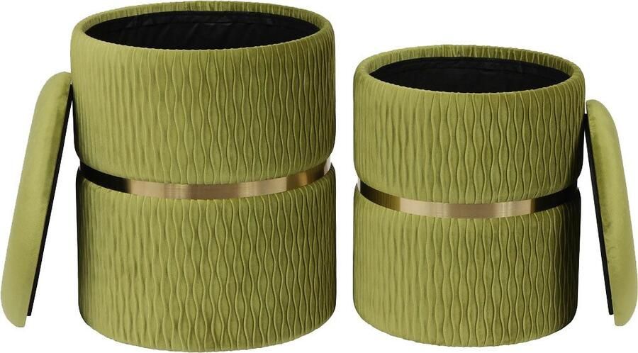 Kayoom Hocker Kruk Zora 425 2-delige set praktische en verborgen opbergruimte (set 2 stuks) - Foto 8